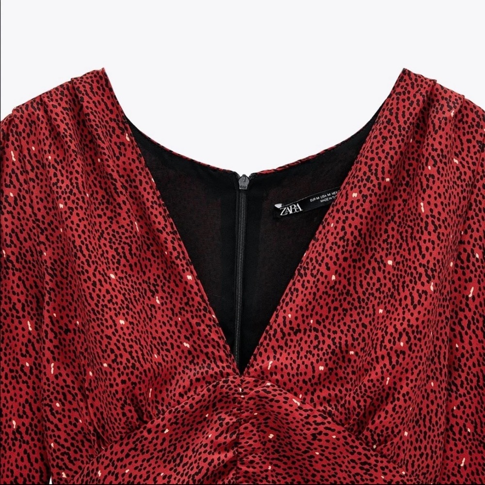 Zara red and black print dress - Picture 9 of 10